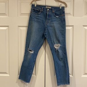 Levi’s Wedgie Jeans Raw Hem with Rips